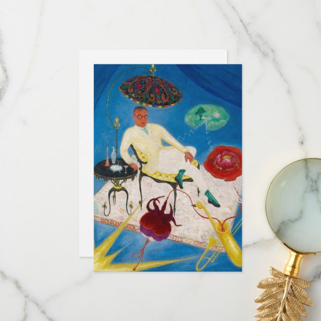 Joseph Hergesheimer av Florine Stettheimer Tack Kort (Fram/Back In Situ)