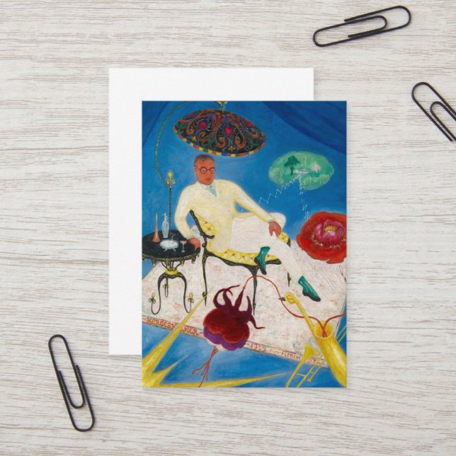 Joseph Hergesheimer av Florine Stettheimer Visitkort (Fram/Back In Situ)