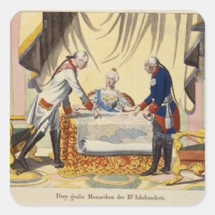 Joseph II, Catherine Underbaren och Frederick II Fyrkantigt Klistermärke