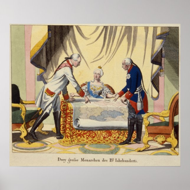 Joseph II, Catherine Underbaren och Frederick II Poster (Framsidan)