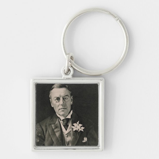 Joseph kammarherre fyrkantig silverfärgad nyckelring (Framsidan)