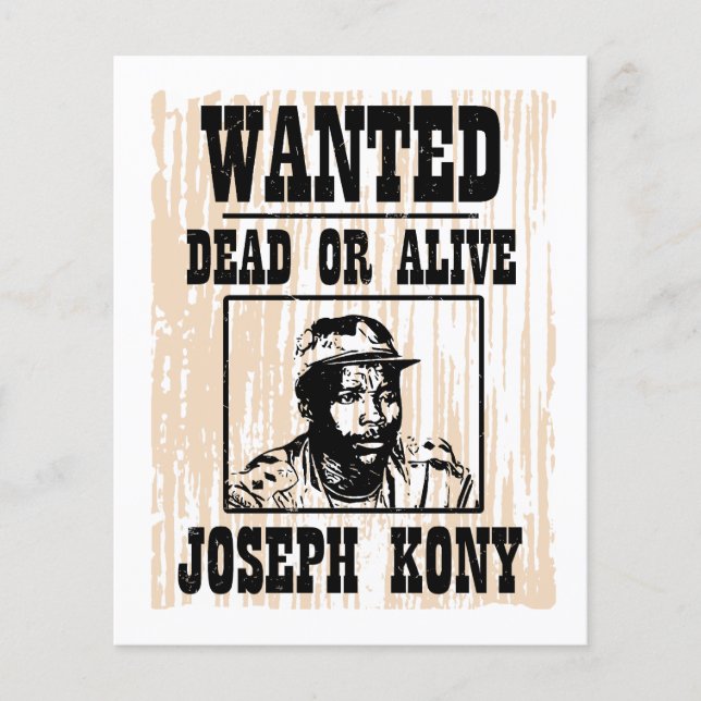 Joseph Kony 2012 Wanted Poster Flygblad (Framsidan)