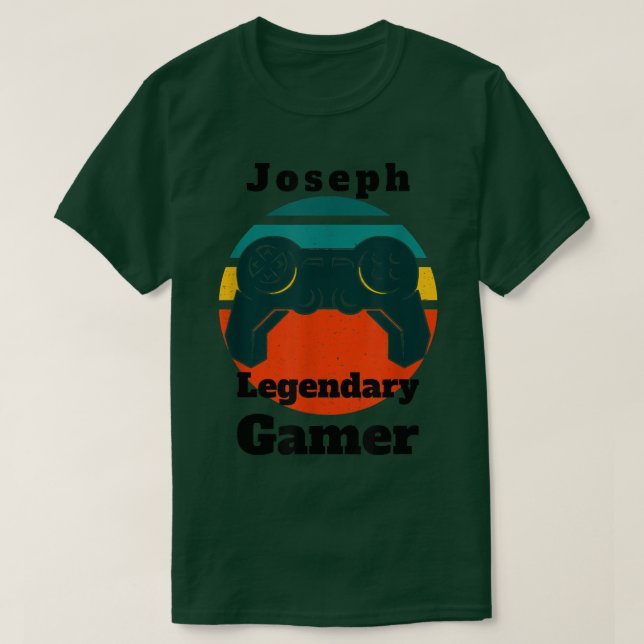 Joseph Legendary Gamer videospelarkontroll T Shirt (Design framsida)