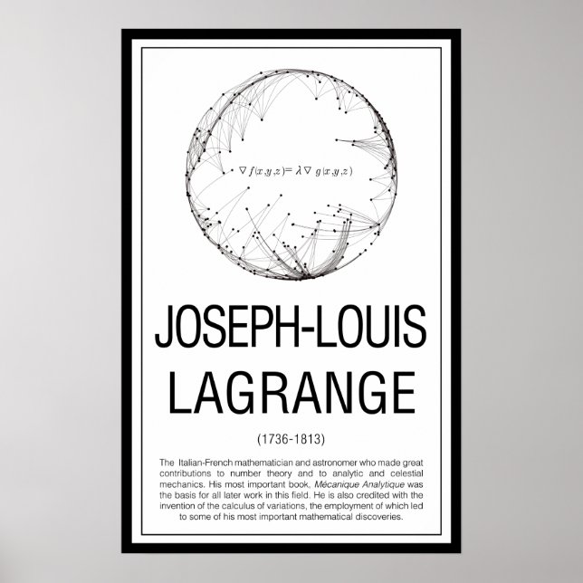 Joseph Louis Lagrange Poster (Framsidan)
