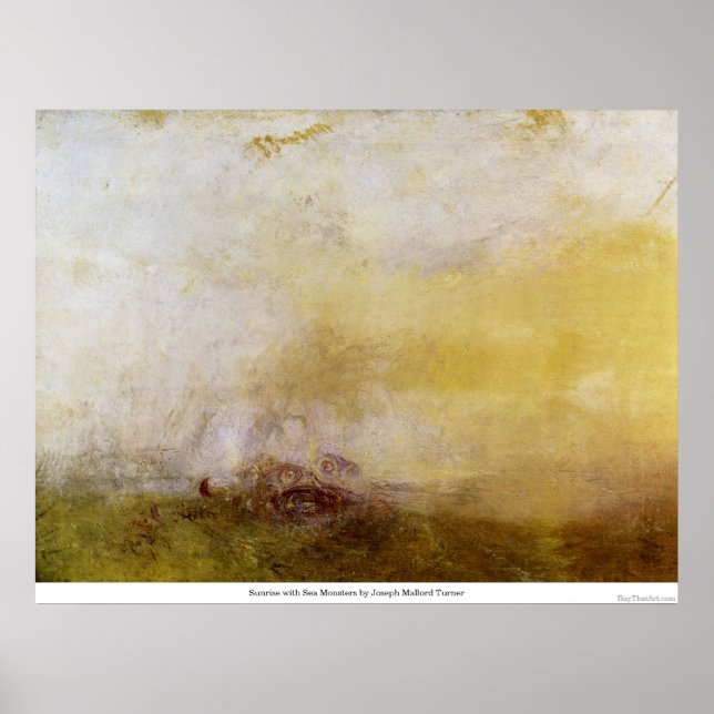 Joseph Mallord Turner:s soluppgång i havstermer Poster (Framsidan)