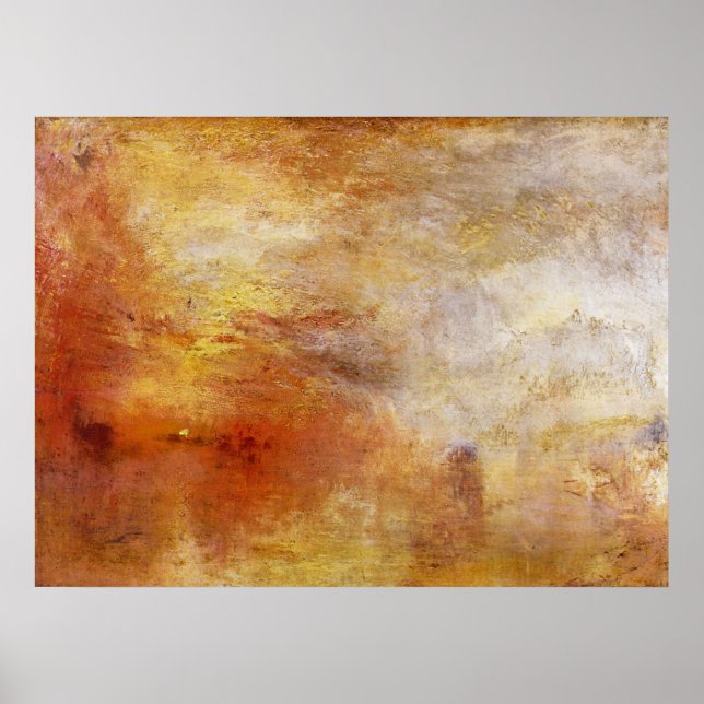 Joseph Mallord Turner satte över ett sjö Poster (Framsidan)