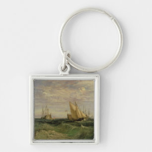 Joseph Mallord William turner confluencen av Fyrkantig Silverfärgad Nyckelring