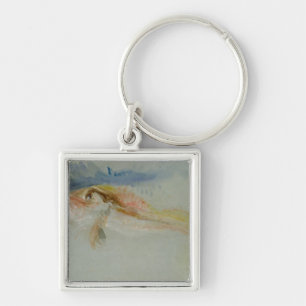 Joseph Mallord William turner   en Gurnard Fyrkantig Silverfärgad Nyckelring