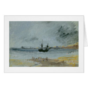 Joseph Mallord William Turner Fartyg på grund, b Hälsningskort