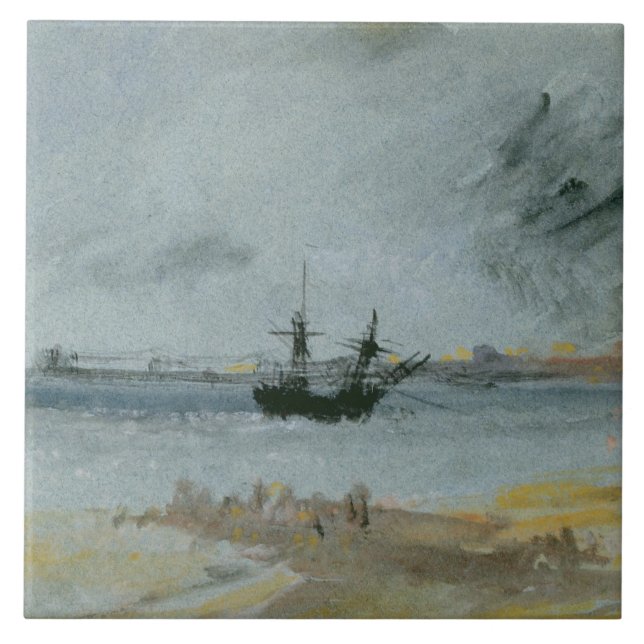 Joseph Mallord William Turner| Frakt Aground, Brig Kakelplatta (Framsidan)