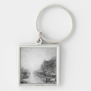 Joseph Mallord William turner   ilastningen av Fyrkantig Silverfärgad Nyckelring