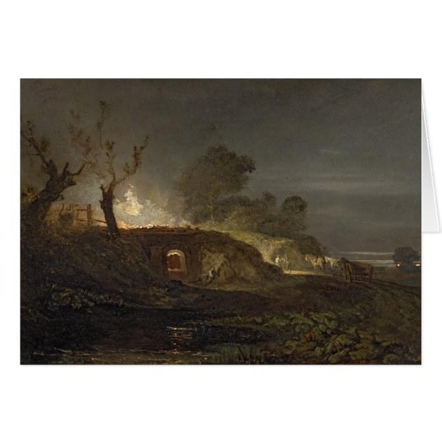 Joseph Mallord William Turner | Lime Kiln i Coa Hälsningskort (Framsidan Horizontal)