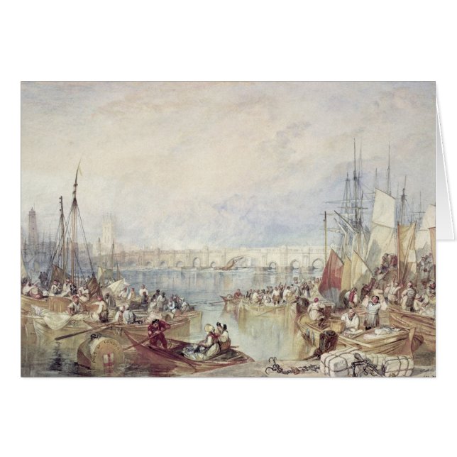 Joseph Mallord William Turner | Londons hamn Hälsningskort (Framsidan Horizontal)
