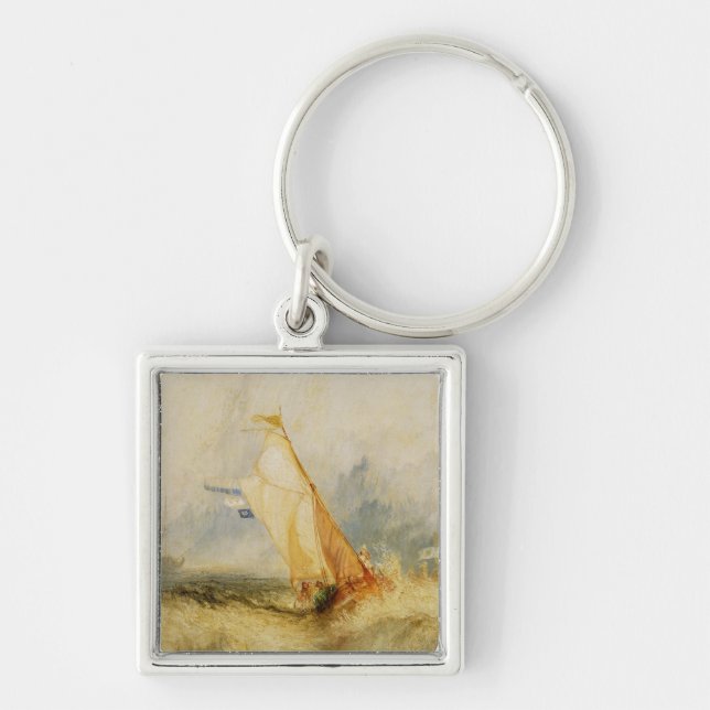 Joseph Mallord William turner | Skåpbil Tromp Fyrkantig Silverfärgad Nyckelring (Framsidan)