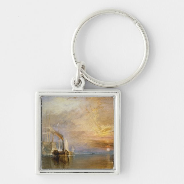 Joseph Mallord William turner | "slåss Teme Fyrkantig Silverfärgad Nyckelring (Framsidan)