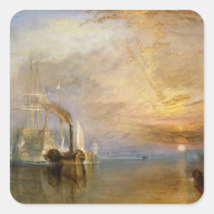 Joseph Mallord William turner "slåss Teme Fyrkantigt Klistermärke