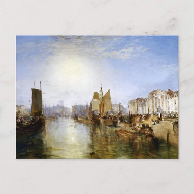 Joseph Mallord William Turner The Harbour of Diepp Vykort (Framsida)