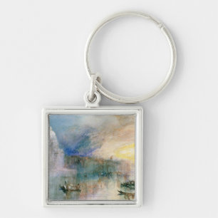 Joseph Mallord William turner Venedig: Fyrkantig Silverfärgad Nyckelring