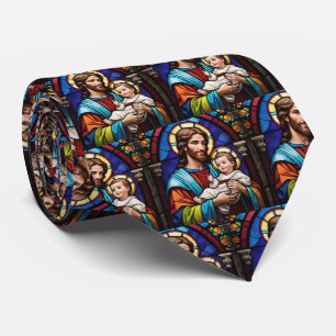 Joseph och Baby Jesus Christian Stached Glass Slips