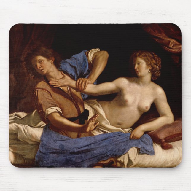 Joseph och frun av Potiphar, c.1649 Musmatta (Framsidan)