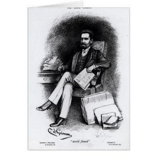 Joseph Pulitzer från "The Curio", 1887 Hälsningskort