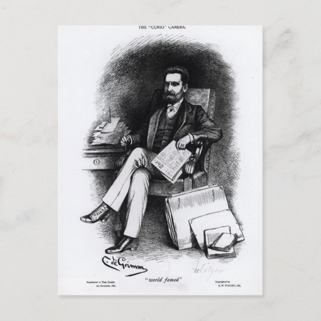 Joseph Pulitzer från "The Curio", 1887 Vykort (Framsida)