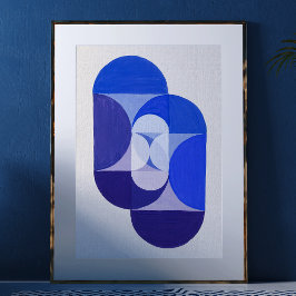 Joseph Schillinger Nyckel Blue. Abstraktens geomet Poster