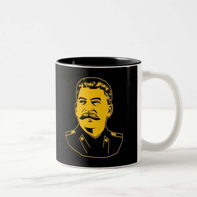 Joseph Stalin porträtt Två-Tonad Mugg (Höger)