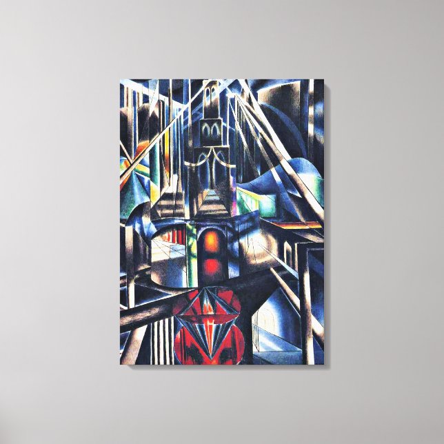 Joseph Stella - Gamla Brooklyn Bridge Canvastryck (Framsida)