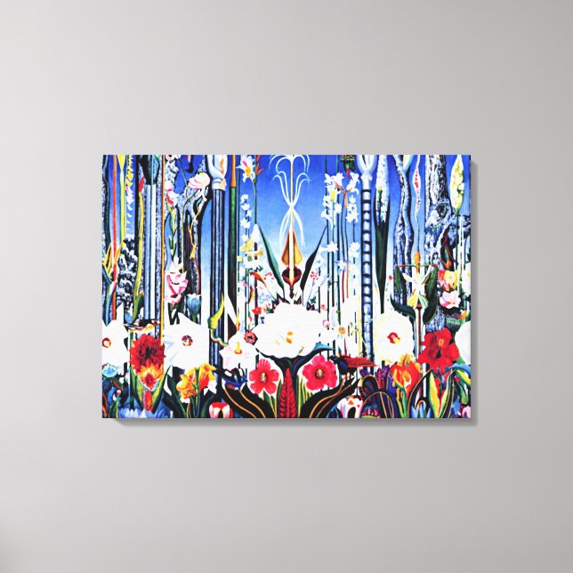 Joseph Stella-målning, blommor Italien Canvastryck (Framsida)