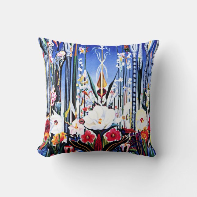 Joseph Stella-målning, blommor Italien Kudde (Framsida)