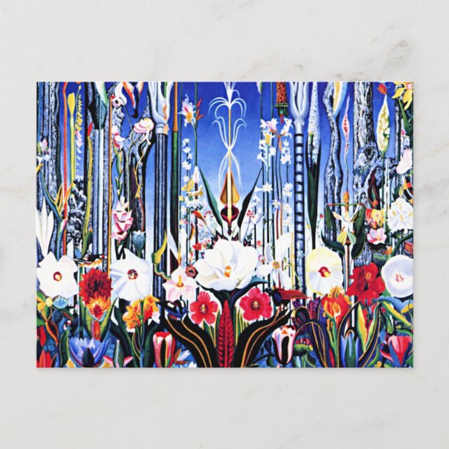 Joseph Stella-målning, Blommor Italien vykort (Framsida)