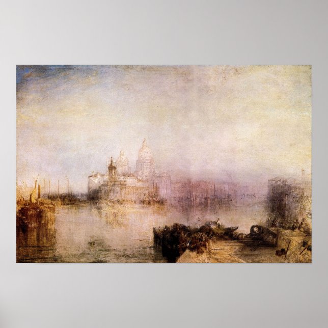Joseph Turner - Dogana och Santa Maria i Venedig Poster (Framsidan)
