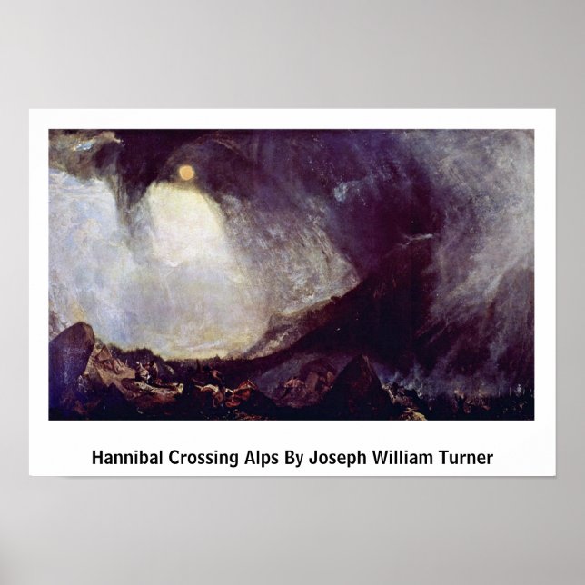 Joseph William Turner Alpernas Hannibal Crossing Poster (Framsidan)