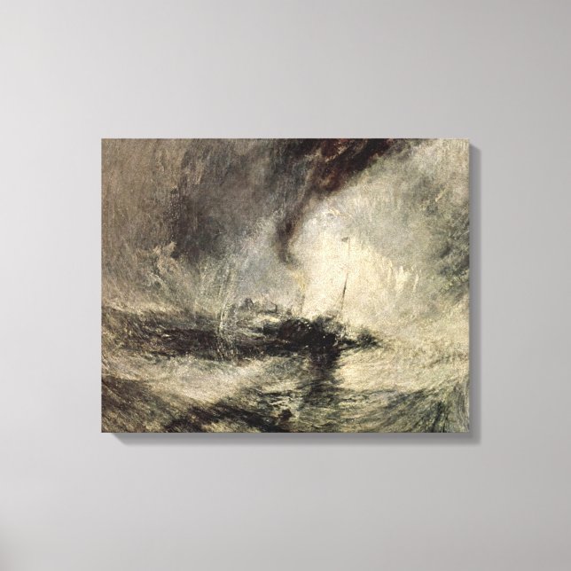 Joseph William Turner - stormen Snö i hamnen Canvastryck (Framsida)