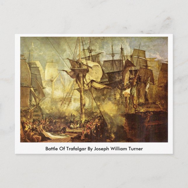 Joseph William Turners strid mot Trafalgar Vykort (Framsida)