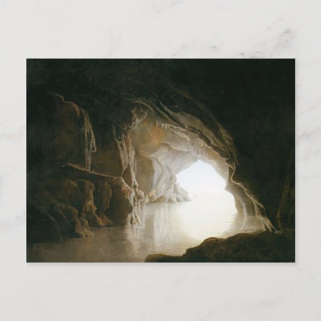 Joseph Wright- A Cavern, kvällsdag Vykort (Framsida)