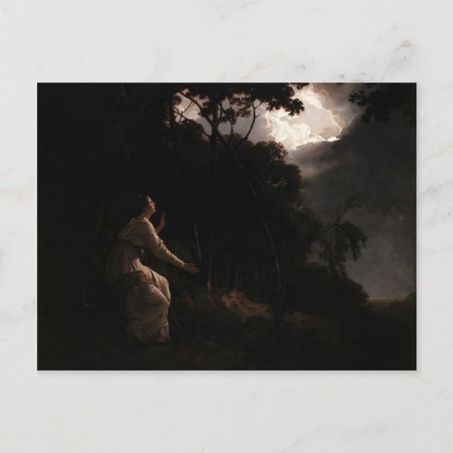 Joseph Wright- Dam i Miltons Comus Vykort (Framsida)