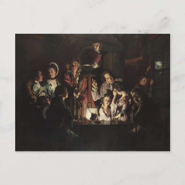 Joseph Wright - Ett experiment på en fågel i Luft Vykort (Framsida)