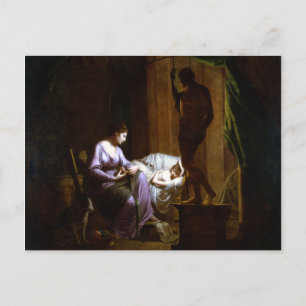 Joseph Wright of Derby Penelope rullar upp sin väv Vykort