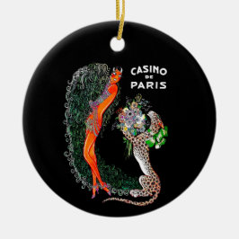 Josephine Baker Cheetah Jazz Age Julgransprydnad Keramik