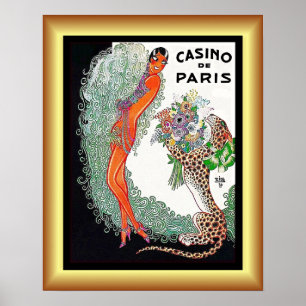 Josephine Baker/Pet Cheetah/Casino de Paris/1930 Poster