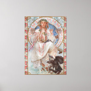 Josephine Crane Bradley as Lavia av Alphonse Mucha Canvastryck