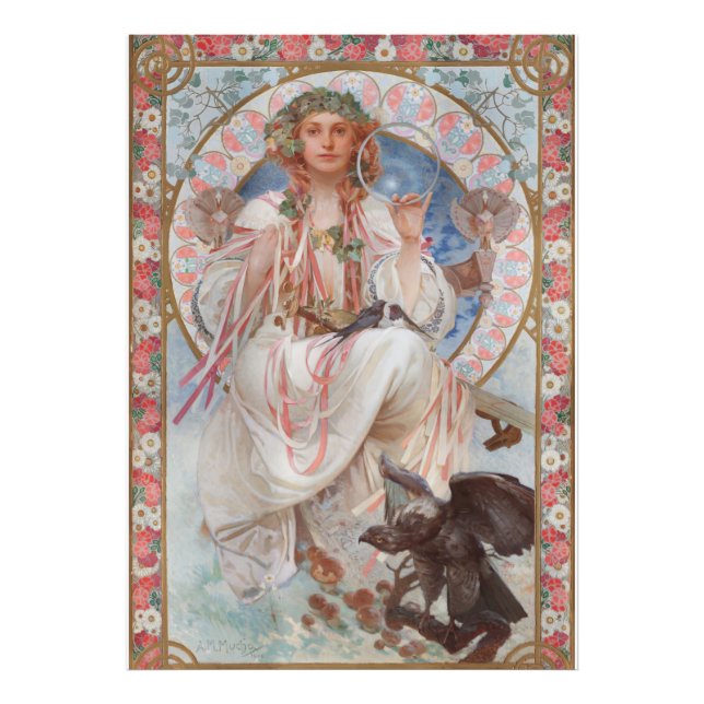 Josephine Crane Bradley as Lavia av Alphonse Mucha Fototryck (Framsidan)