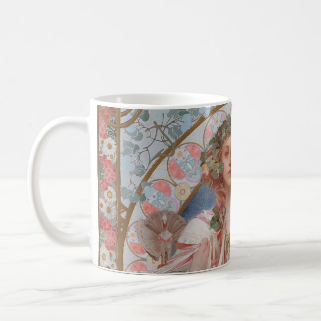 Josephine Crane Bradley as Lavia av Alphonse Mucha Kaffemugg (Vänster)