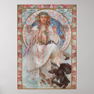 Josephine Crane Bradley as Lavia av Alphonse Mucha Poster