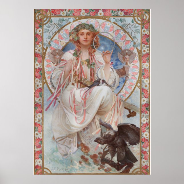 Josephine Crane Bradley as Lavia av Alphonse Mucha Poster (Framsidan)