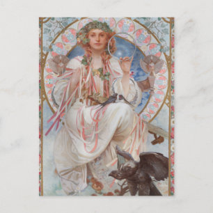 Josephine Crane Bradley as Lavia av Alphonse Mucha Vykort