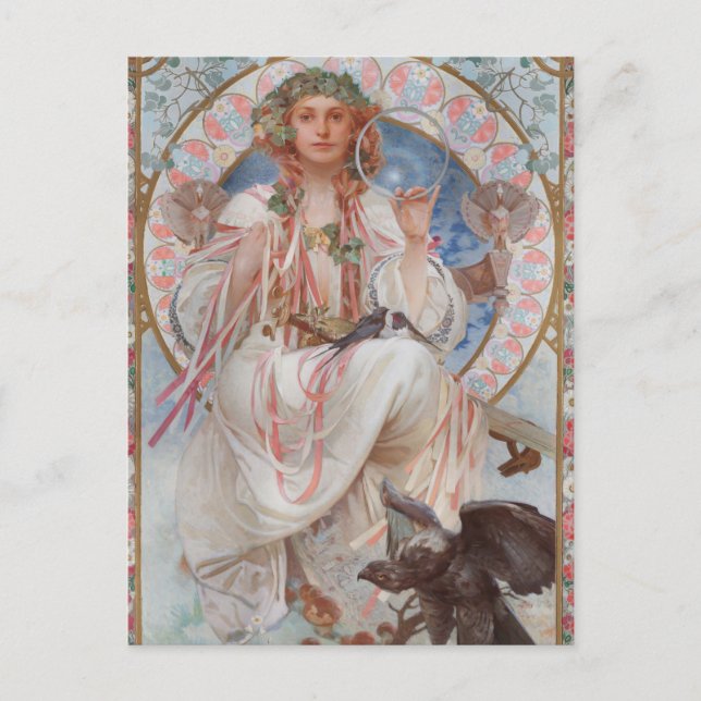 Josephine Crane Bradley as Lavia av Alphonse Mucha Vykort (Framsida)