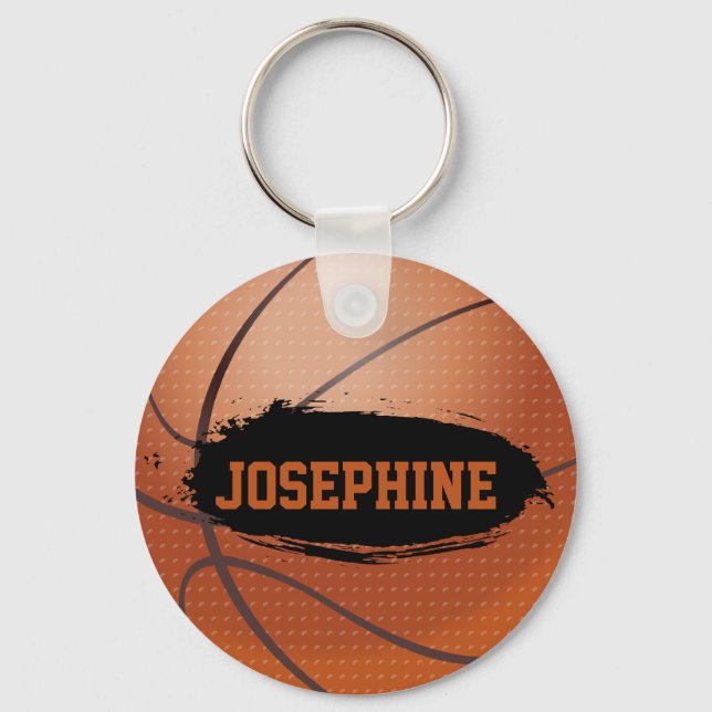 Josephine Grunge Basketball Personlig Keychain Nyckelring (Framsida)
